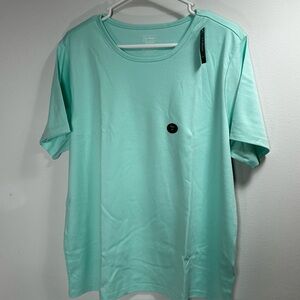 L.L. Bean Women's Sea Glass Pima Cotton Crew Short Sleeve Tee Size 1X